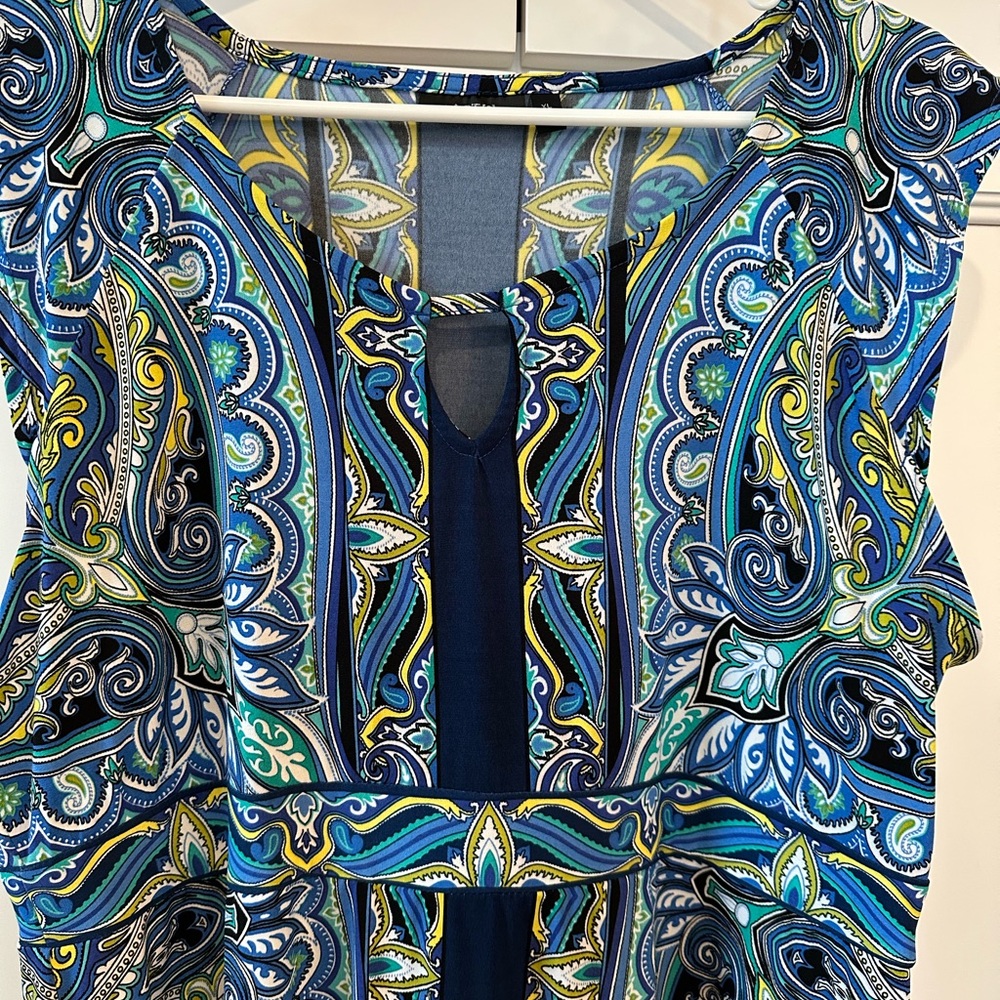 Apt. 9 sleeveless blue paisley dress. Size XL - Picture 5 of 7